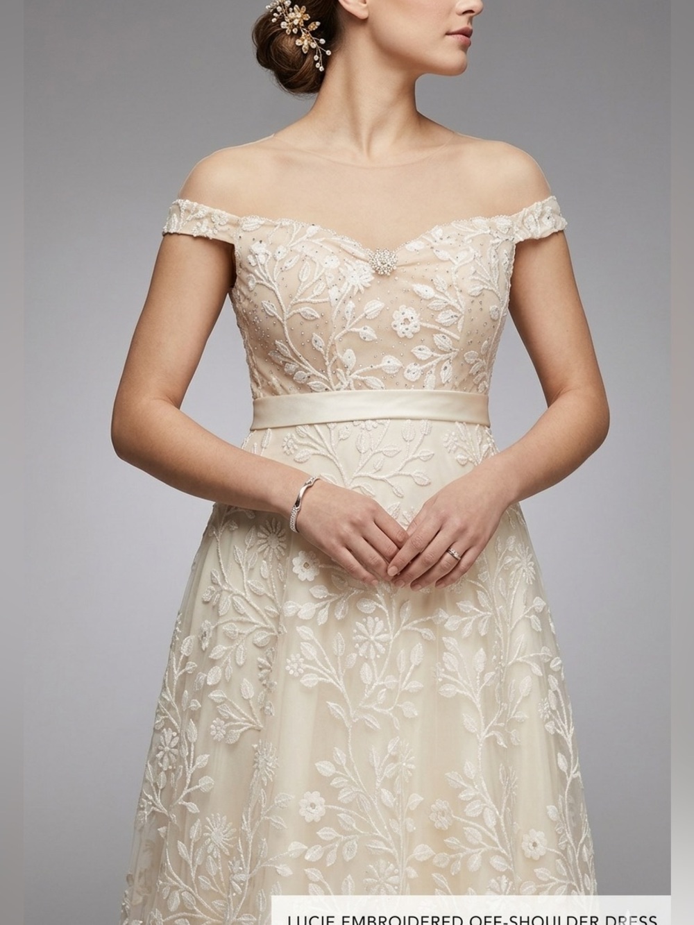 Ivory Embroidered Gown